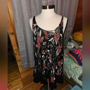 L Free People Voile and Lace Trapeze Mini Dress